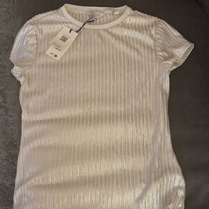 NWT “Ted Baker” Metallic Short Sleeve Top  (size small)